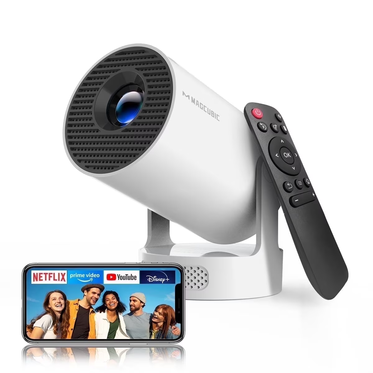 LumiPro HY300 Pro+ Portable Mini Projector — 720P HD, Android 14, WiFi 6, Bluetooth 5.4
